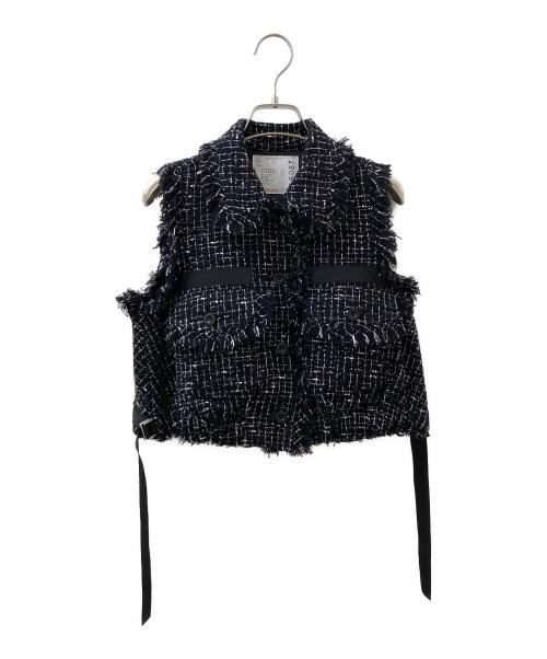 sacai（サカイ）sacai (サカイ) ツイードベスト ブラック サイズ:2の古着・服飾アイテム