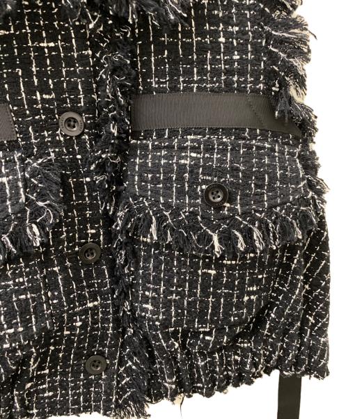 sacai（サカイ）sacai (サカイ) ツイードベスト ブラック サイズ:2の古着・服飾アイテム