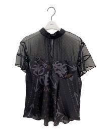 sacai（サカイ）の古着「パネルプリントブラウス」｜ブラック