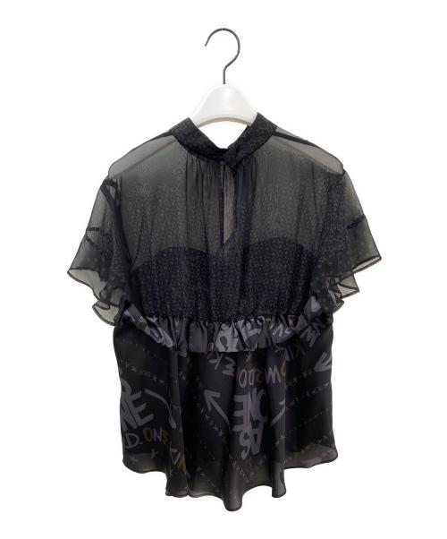 sacai（サカイ）sacai (サカイ) パネルプリントブラウス ブラック サイズ:1の古着・服飾アイテム