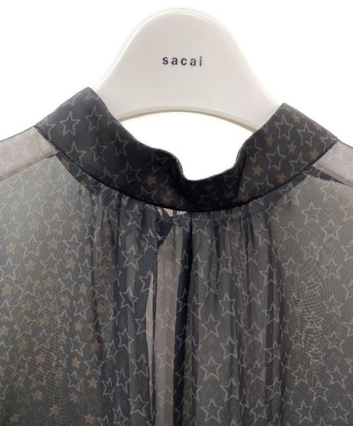 sacai（サカイ）sacai (サカイ) パネルプリントブラウス ブラック サイズ:1の古着・服飾アイテム