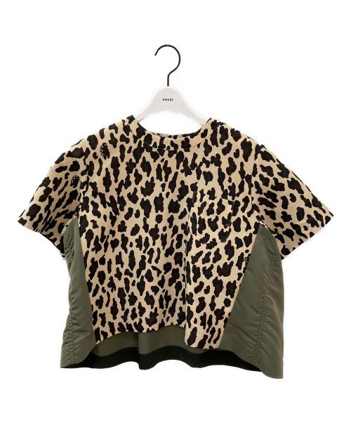 sacai（サカイ）sacai (サカイ) Leopard Print x Nylon Twill Pullover ベージュ×カーキ サイズ:1の古着・服飾アイテム