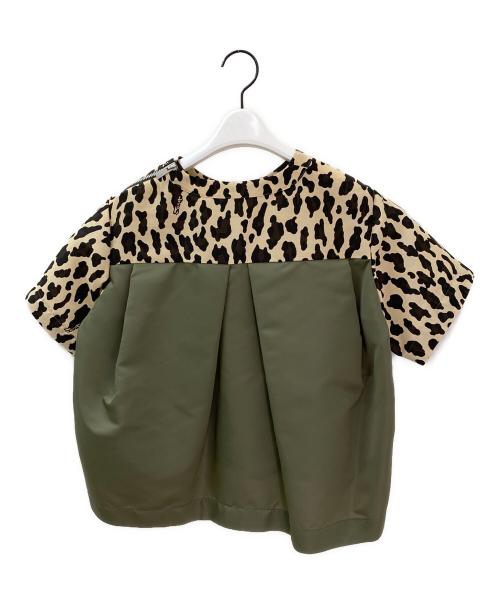 sacai（サカイ）sacai (サカイ) Leopard Print x Nylon Twill Pullover ベージュ×カーキ サイズ:1の古着・服飾アイテム