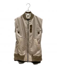 sacai（サカイ）の古着「MA-1レイヤードワンピースベスト」｜ベージュ