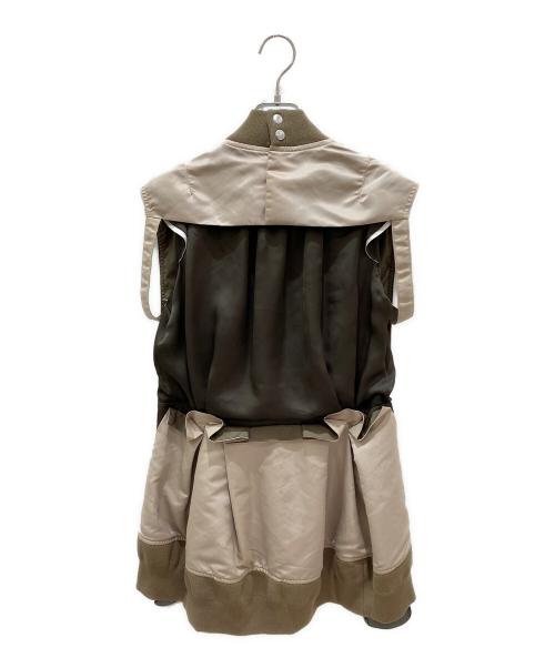sacai（サカイ）sacai (サカイ) MA-1レイヤードワンピースベスト ベージュ サイズ:1の古着・服飾アイテム
