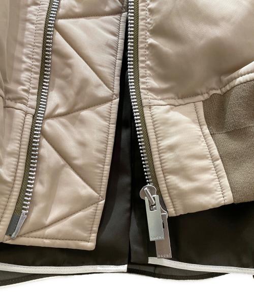 sacai（サカイ）sacai (サカイ) MA-1レイヤードワンピースベスト ベージュ サイズ:1の古着・服飾アイテム