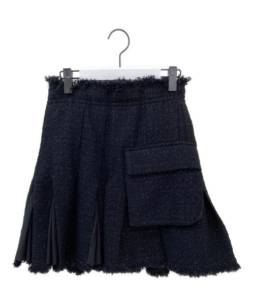 sacai（サカイ）sacai (サカイ) ツイード ラップスカート ブラック サイズ:1の古着・服飾アイテム