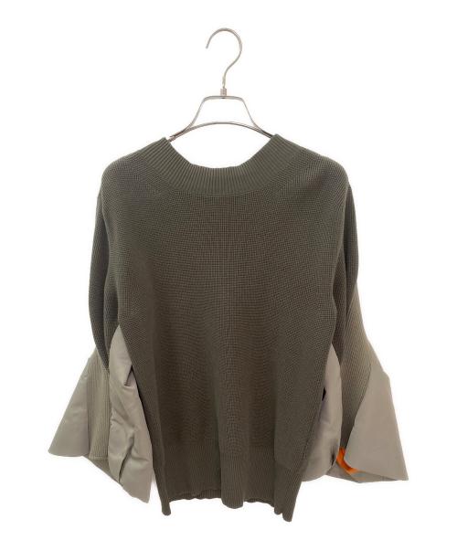 sacai（サカイ）sacai (サカイ) Nylon Twill Mix Cotton Jersey Pullover ベージュ サイズ:1の古着・服飾アイテム