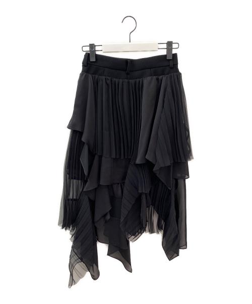 sacai（サカイ）sacai (サカイ) Suiting Mix Skirt ブラック サイズ:1の古着・服飾アイテム