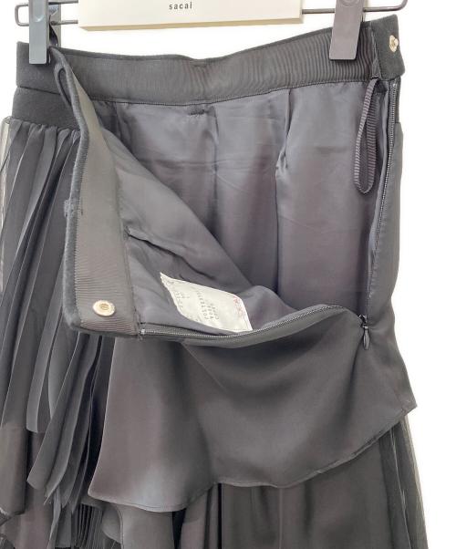 sacai（サカイ）sacai (サカイ) Suiting Mix Skirt ブラック サイズ:1の古着・服飾アイテム