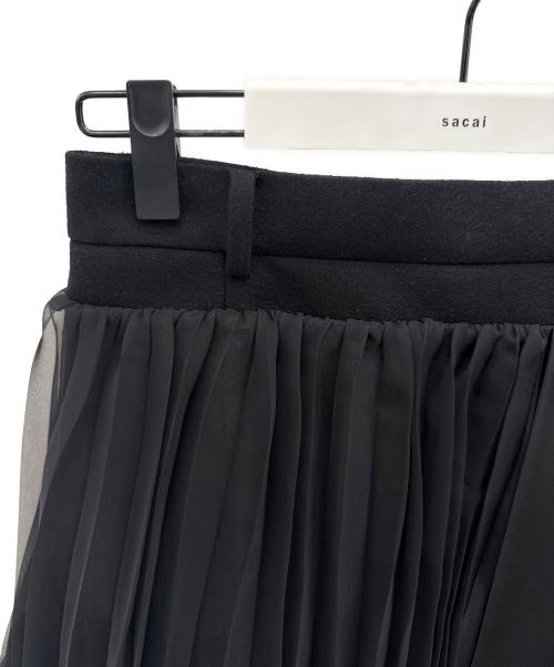 sacai（サカイ）sacai (サカイ) Suiting Mix Skirt ブラック サイズ:1の古着・服飾アイテム