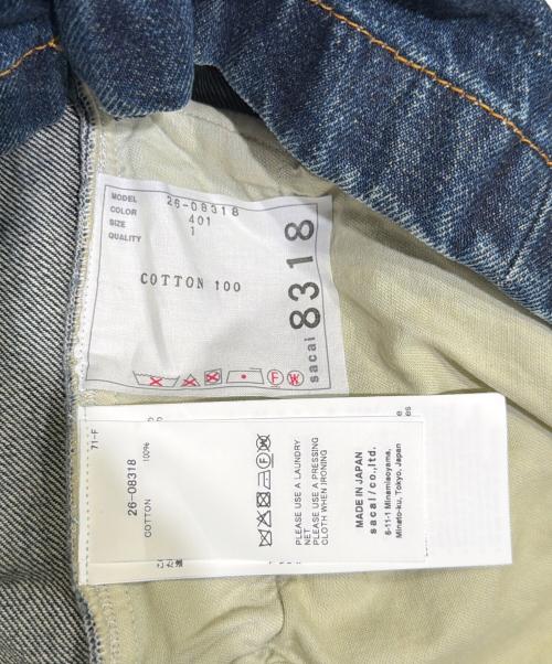 sacai（サカイ）sacai (サカイ) デニムショートパンツ インディゴ サイズ:1の古着・服飾アイテム