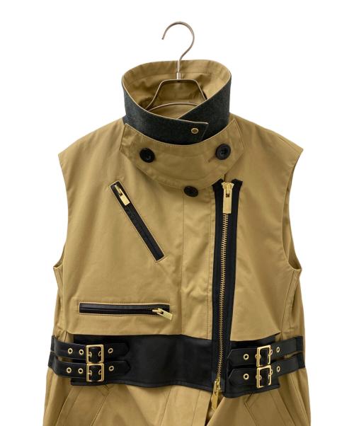 sacai（サカイ）sacai (サカイ) ノースリーブライダーストレンチコート ベージュ サイズ:1の古着・服飾アイテム