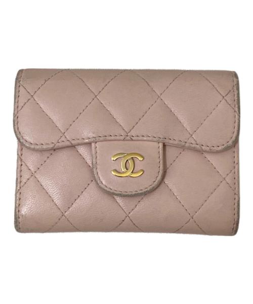 CHANEL（シャネル）CHANEL (シャネル) マトラッセコンパクトウォレット ピンクの古着・服飾アイテム