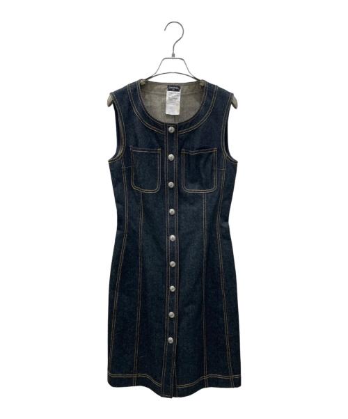 CHANEL（シャネル）CHANEL (シャネル) ココボタン ノースリーブデニムワンピース インディゴ サイズ:36の古着・服飾アイテム