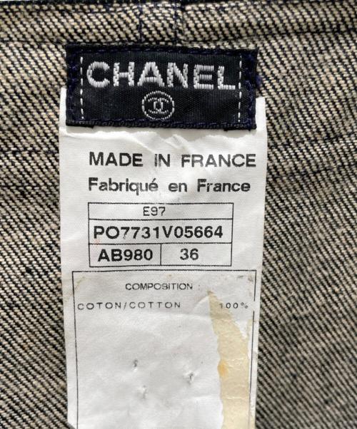 CHANEL（シャネル）CHANEL (シャネル) ココボタン ノースリーブデニムワンピース インディゴ サイズ:36の古着・服飾アイテム