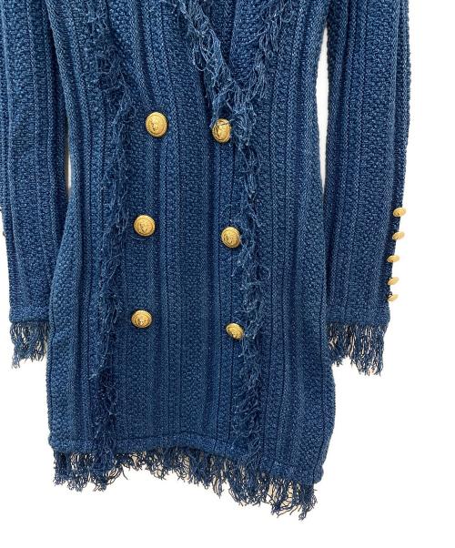 BALMAIN（バルマン）BALMAIN (バルマン) ニットワンピース ブルー サイズ:36の古着・服飾アイテム