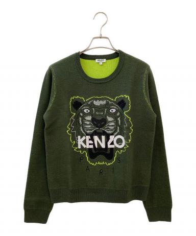 中古・古着通販】KENZO (ケンゾー) タイガー刺繍ニット グリーン