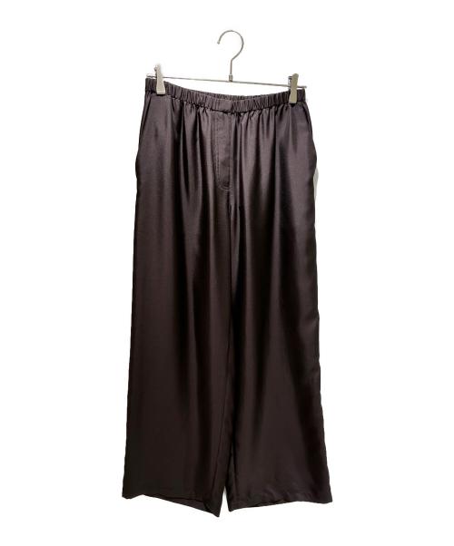theory（セオリー）theory (セオリー) ウォッシャブルシルクストレートワイドパンツ Mod Silk Twill ブラウン サイズ:Sの古着・服飾アイテム