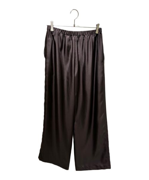 theory（セオリー）theory (セオリー) ウォッシャブルシルクストレートワイドパンツ Mod Silk Twill ブラウン サイズ:Sの古着・服飾アイテム