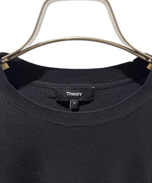 theory（セオリー）theory (セオリー) バインダーネックキャップスリーブサマーセーター Wooster Crepe Knit/01-6101722 ブラック サイズ:Sの古着・服飾アイテム