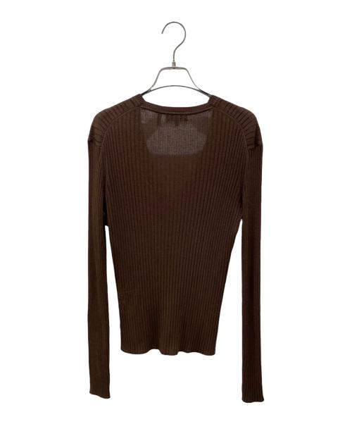 theory（セオリー）theory (セオリー) ウォッシャブルリネンブレンドカーディガン Washable Linen ブラウン サイズ:Sの古着・服飾アイテム