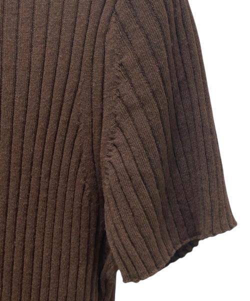 theory（セオリー）theory (セオリー) ウォッシャブルリネンリブニットTシャツ Washable Linen ブラウン サイズ:Sの古着・服飾アイテム