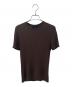 theory（セオリー）の古着「ウォッシャブルリネンリブニットTシャツ Washable Linen」｜ブラウン