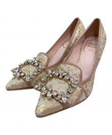 Roger Vivier（ロジェ ヴィヴィエ）の古着「花柄ビジューパンプス」｜アイボリー
