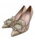 Roger Vivier（ロジェ ヴィヴィエ）の古着「花柄ビジューパンプス」｜アイボリー