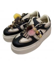 FENDI（フェンディ）の古着「Match プラットフォームスニーカー」｜ホワイト×ブラック