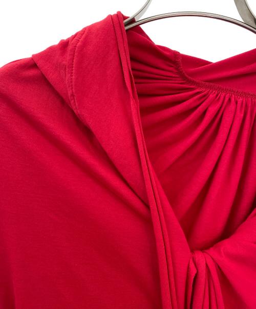 YOHJI YAMAMOTO（ヨウジヤマモト）YOHJI YAMAMOTO (ヨウジヤマモト) ドルマンスリーブ半袖カットソー レッド サイズ:2の古着・服飾アイテム