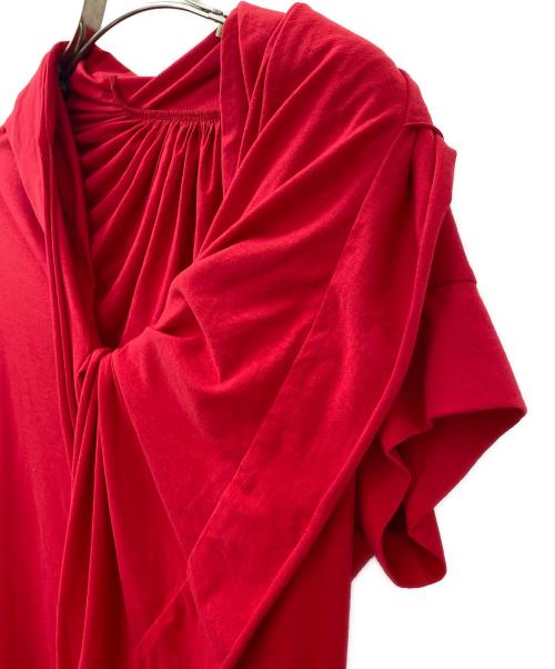YOHJI YAMAMOTO（ヨウジヤマモト）YOHJI YAMAMOTO (ヨウジヤマモト) ドルマンスリーブ半袖カットソー レッド サイズ:2の古着・服飾アイテム