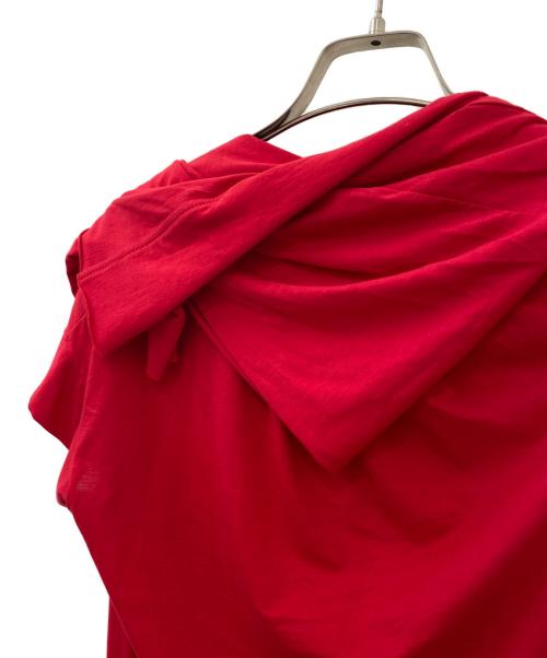YOHJI YAMAMOTO（ヨウジヤマモト）YOHJI YAMAMOTO (ヨウジヤマモト) ドルマンスリーブ半袖カットソー レッド サイズ:2の古着・服飾アイテム