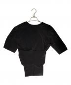 Y'sワイズ）の古着「TRIACETATE/POLYESTER WAIST WRAP BLOUSE」｜ブラック