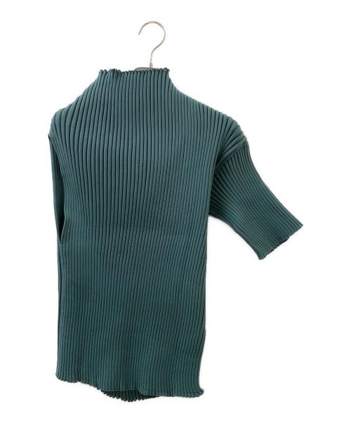 ISSEY MIYAKE（イッセイミヤケ）ISSEY MIYAKE (イッセイミヤケ) NUDE SHIRT リブ ニット カットソー グリーン サイズ:2の古着・服飾アイテム