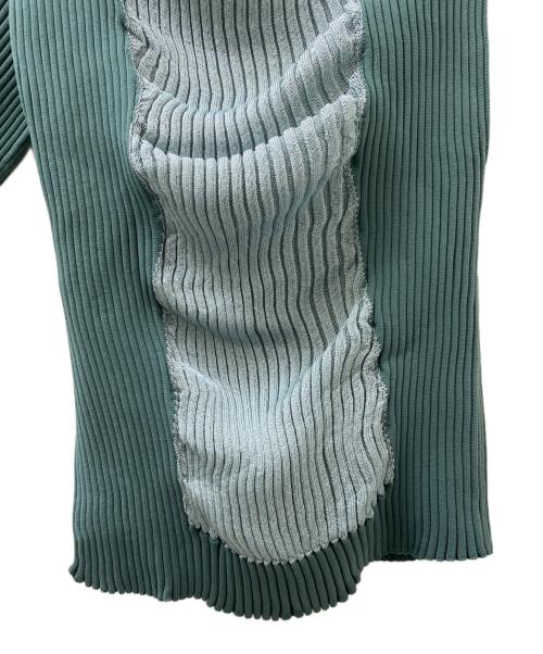 ISSEY MIYAKE（イッセイミヤケ）ISSEY MIYAKE (イッセイミヤケ) NUDE SHIRT リブ ニット カットソー グリーン サイズ:2の古着・服飾アイテム