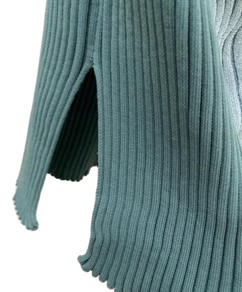 ISSEY MIYAKE（イッセイミヤケ）ISSEY MIYAKE (イッセイミヤケ) NUDE SHIRT リブ ニット カットソー グリーン サイズ:2の古着・服飾アイテム