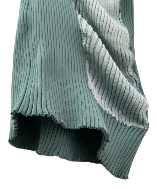 ISSEY MIYAKE（イッセイミヤケ）ISSEY MIYAKE (イッセイミヤケ) リブニットアシンメトリースカート グリーン サイズ:2の古着・服飾アイテム