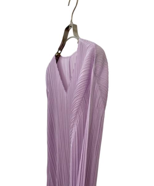 PLEATS PLEASE（プリーツプリーズ）PLEATS PLEASE (プリーツプリーズ) 長袖ワンピース パープル サイズ:3の古着・服飾アイテム
