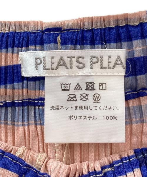 PLEATS PLEASE（プリーツプリーズ）PLEATS PLEASE (プリーツプリーズ) プリーツチェックパンツ ピンク×ブルー サイズ:3の古着・服飾アイテム