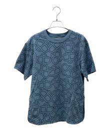 HERMES（エルメス）の古着「マキシTシャツ 《マイヨン・エケストル》プリント」｜ブルー・アドリアティック