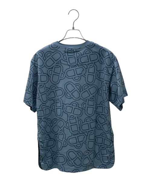 HERMES（エルメス）HERMES (エルメス) マキシTシャツ 《マイヨン・エケストル》プリント ブルー・アドリアティック サイズ:36の古着・服飾アイテム