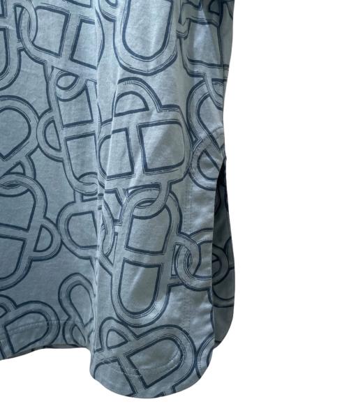 HERMES（エルメス）HERMES (エルメス) マキシTシャツ 《マイヨン・エケストル》プリント ブルー・アドリアティック サイズ:36の古着・服飾アイテム