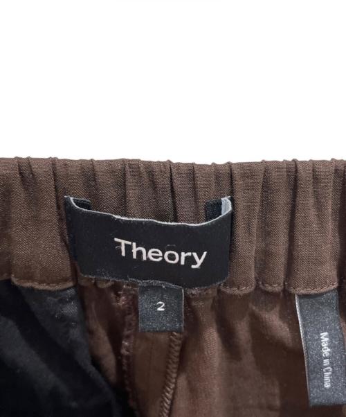 theory（セオリー）theory (セオリー) ストレッチリネンスリムプルオンパンツ ブラウン サイズ:2の古着・服飾アイテム