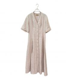 Falconeri（ファルコネ―リ）の古着「ラメリネンロングワンピース」｜ベージュ