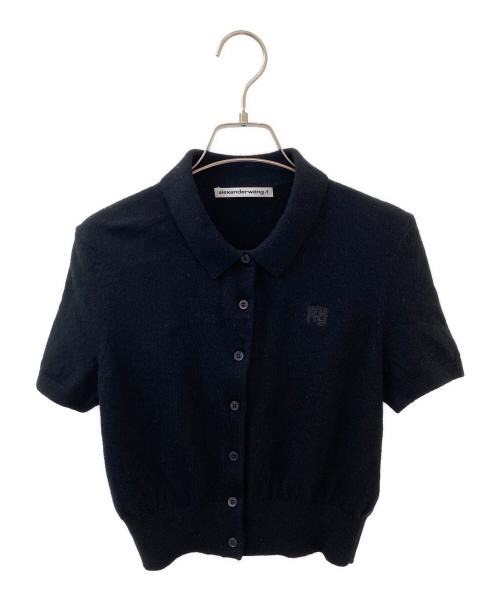 ALEXANDER WANG（アレキサンダー・ワン）ALEXANDER WANG (アレキサンダー・ワン) ロゴ入りウールポロカーディガン ブラック サイズ:Sの古着・服飾アイテム