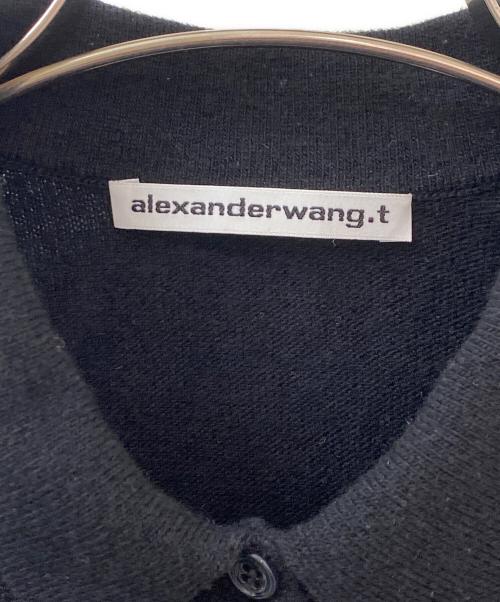 ALEXANDER WANG（アレキサンダー・ワン）ALEXANDER WANG (アレキサンダー・ワン) ロゴ入りウールポロカーディガン ブラック サイズ:Sの古着・服飾アイテム