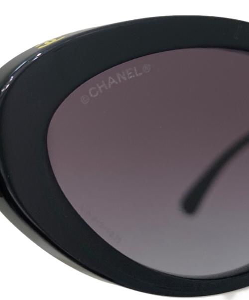 CHANEL（シャネル）CHANEL (シャネル) オーバル シェイプ サングラス ブラック サイズ:57□17　140の古着・服飾アイテム