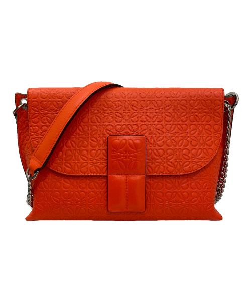 LOEWE（ロエベ）LOEWE (ロエベ) リピートアナグラムアベニューチェーンショルダーバッグ オレンジの古着・服飾アイテム